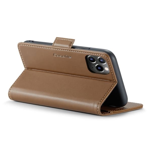 CASEME Plånboksfodral Konstläder till iPhone 11 Pro Max - Brun