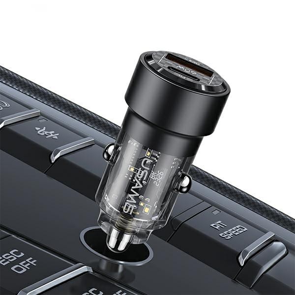 USAMS C39 Billaddare 60W 1xUSB-A 1xUSB-C - Lila