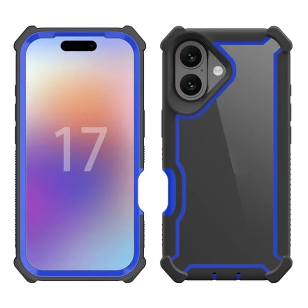 Mobilskal till iPhone 17 TPU + PC Shockproof - Svart/Blå Blå