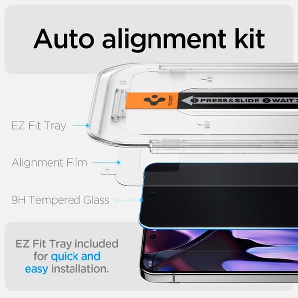 Spigen [2-Pack] Google Pixel 9/9 Pro Skærmbeskytter Hærdet Glas EZ-FIT