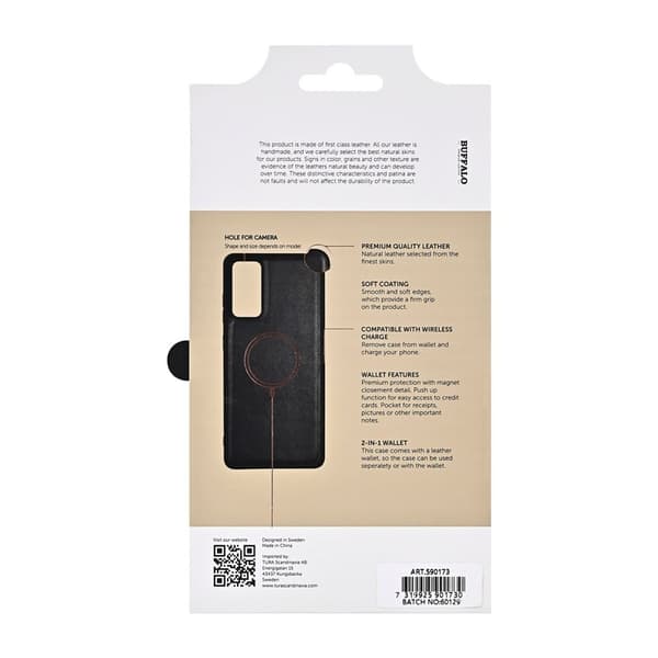 BUFFALO Telefontaske Læder 2-i-1 Sort - Samsung S25 FE 5G