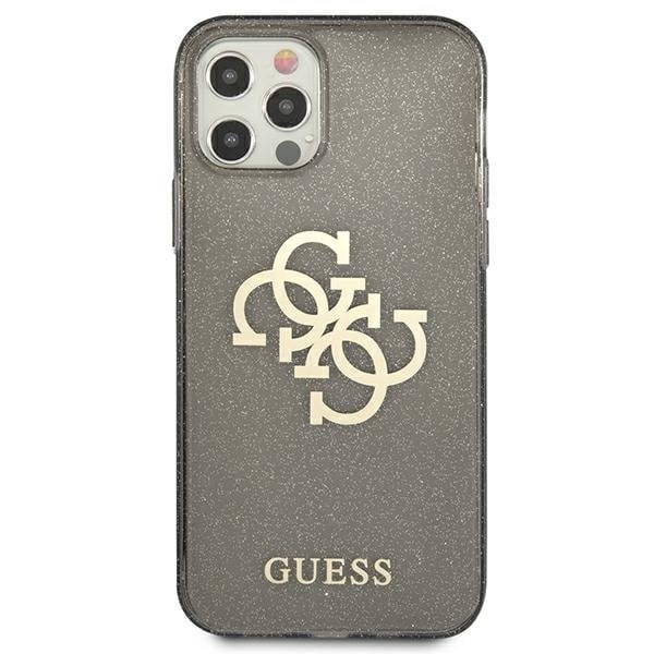 Guess iPhone 12 Pro Max Skal Glitter Logo - Musta Black