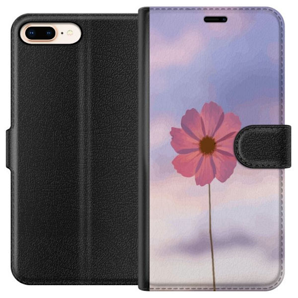 Plånboksfodral till Apple iPhone 7 Plus med Rosa blomma