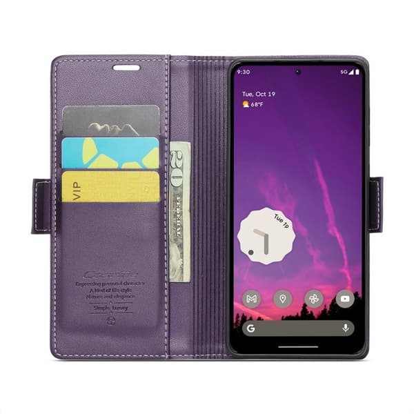 CASEME Plånboksfodral Konstläder för Google Pixel 9 Pro XL - Lila