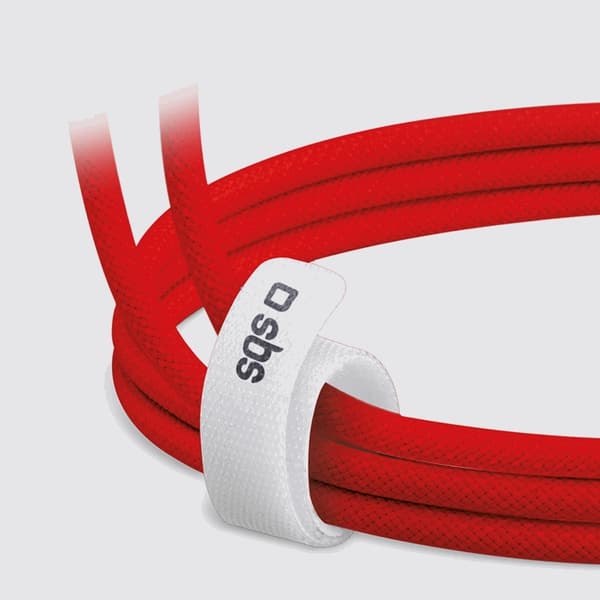 SBS USB-C - USB-C Kabel 1.5m 60W Braided - Röd Röd