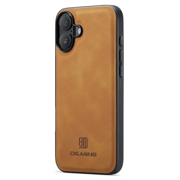 DG.MING Mobilskal till iPhone 16 Plus Hybrid Läder - Brun Brun