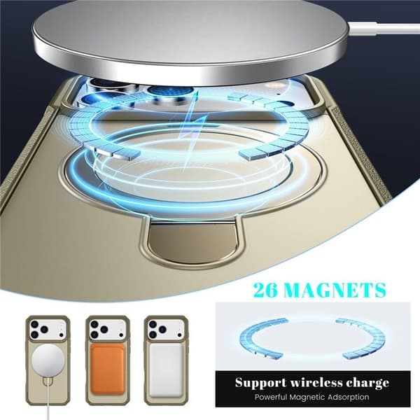 Mobilskal till iPhone 17 Pro MagSafe Rotating Kickstand - Khaki Beige
