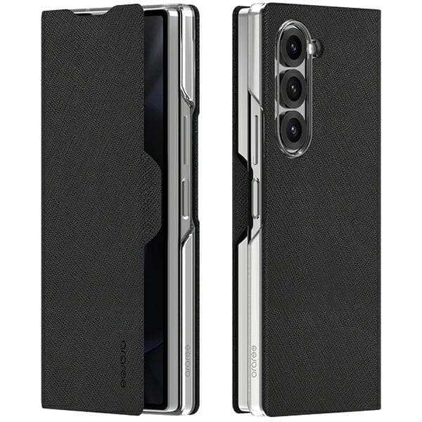 Araree Galaxy Z Fold 6 Pung Taske Motorhjelm Diary - Sort