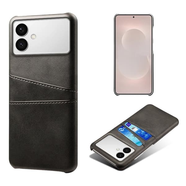Mobilskal till Samsung Galaxy S26 Edge PU Läder + Hård PC - Svart