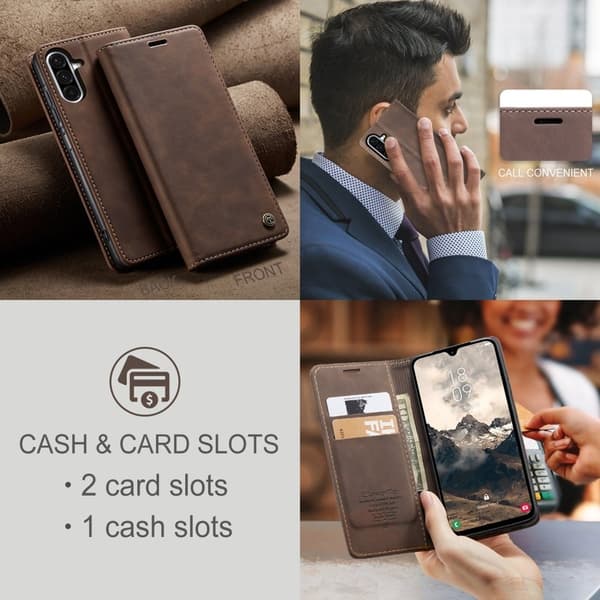 CASEME 013 Plånboksfodral för Samsung Galaxy A17 5G/4G - Kaffe