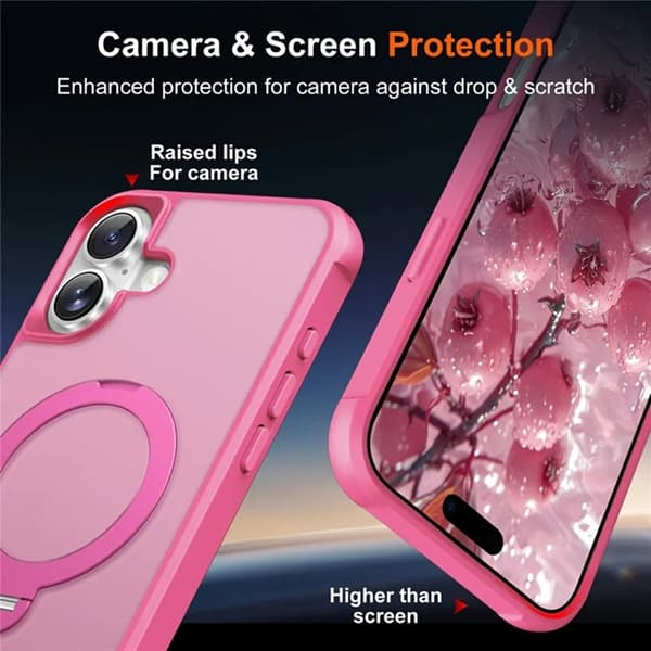 Mobilskal till iPhone 17 MagSafe Kickstand TPU + PC - Rosa Rosa