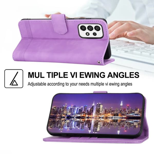 DIERFENG DF-03 Plånboksfodral för Samsung Galaxy A73 5G - Konstläder - Lila