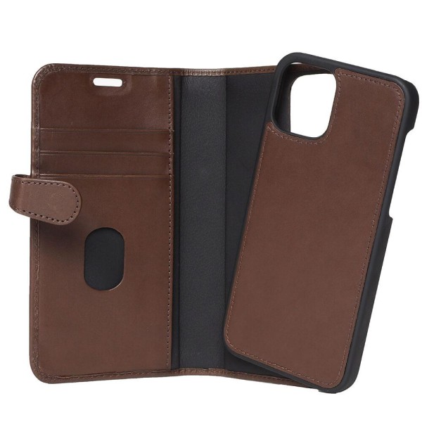 Buffalo aitoa nahkaa oleva lompakkokotelo iPhone 13 Pro Max - ruskea Brown