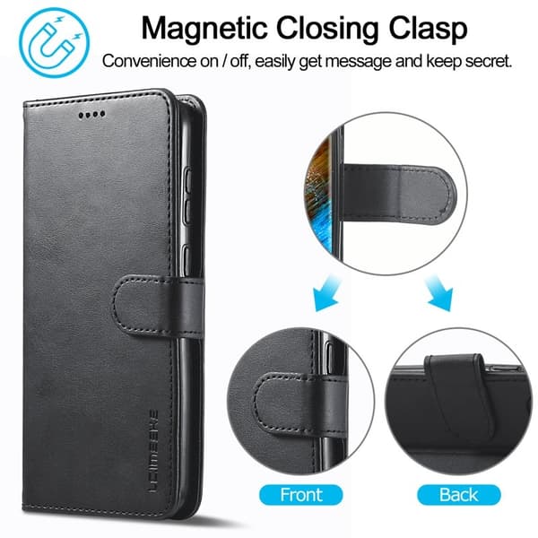 LC.IMEEKE Samsung Galaxy S24+ Plånboksfodral Konstläder - Svart