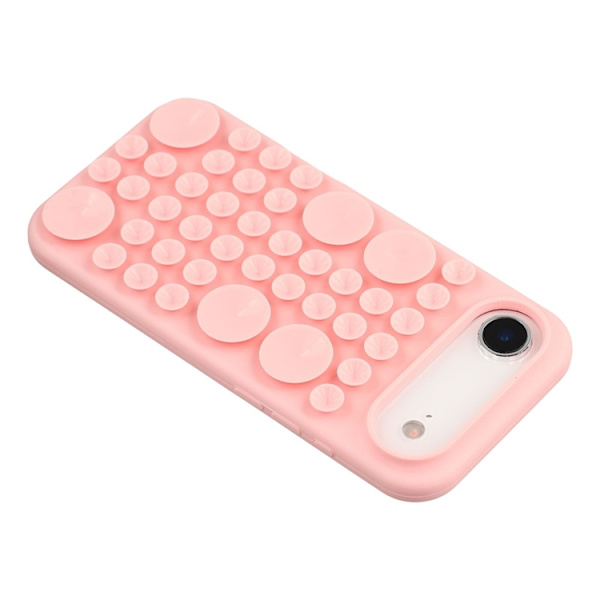 Mobilskal till iPhone Air Sugkopp Silikon med Tygfoder - Rosa Rosa