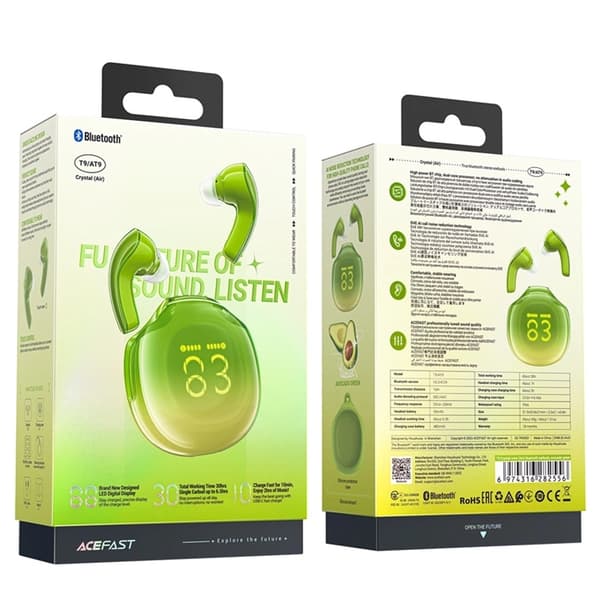 Acefast T9 Bluetooth 5.3 In-Ear Langattomat Kuulokkeet - Vihreä Grön