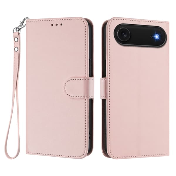 iPhone Air Plånboksfodral Läder med Handledsrem Rosa