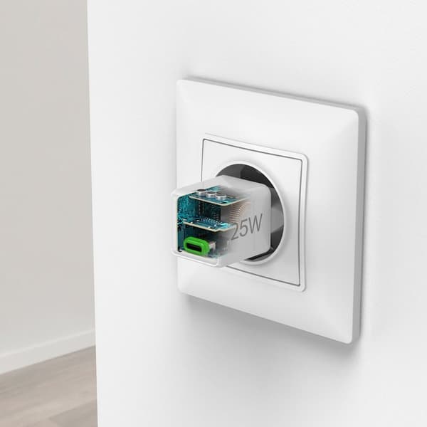 HAMA Mini Hurtigoplader USB-C PD 25W Hvid