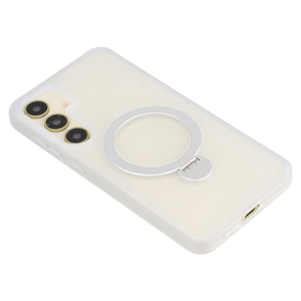 Mobilskal för Samsung Galaxy S26 Plus Magnetiskt Ring Kickstand TPU + PC - Vit