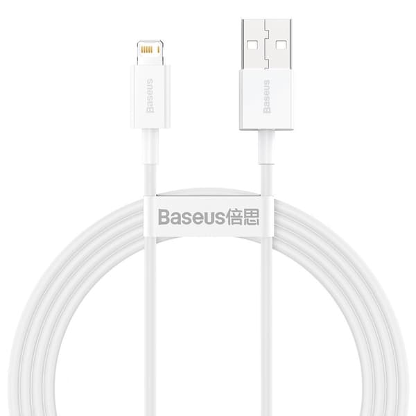 Baseus Superior USB-A till Lightning kabel 1.5m - Vit Vit