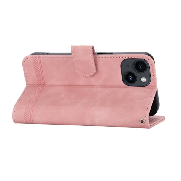 DIERFENG DF-03 Plånboksfodral för iPhone 14 Konstläder - Rosa