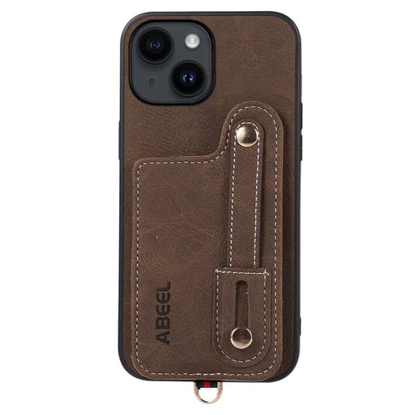 ABEEL Style 03 Mobilskal till iPhone 15 Plus PU Läder Khaki