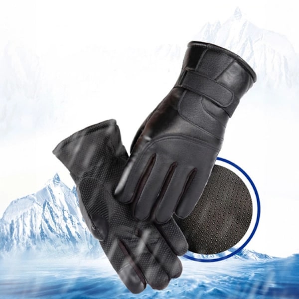 Insulated Mobil Touchvantar/Handskar i PU-läder För Herr (M/L) - Svart Svart