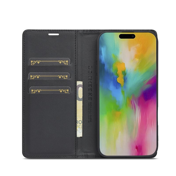 LC.IMEEKE iPhone 16 Plus Plånboksfodral Konstläder - Vit