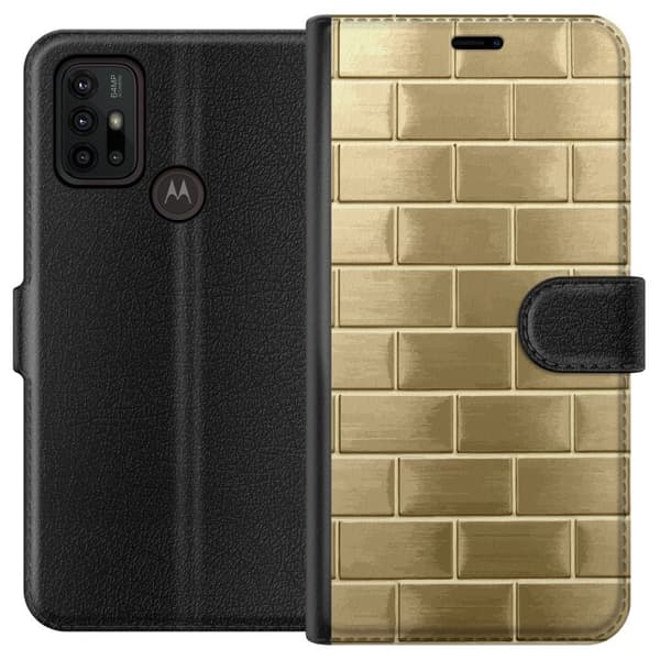 Pung Taske til Motorola Moto G30 med gyldne mursten