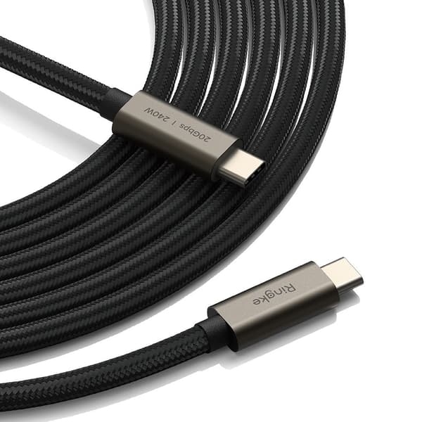 Ringke USB-C til USB-C kabel 2m - Sort Svart