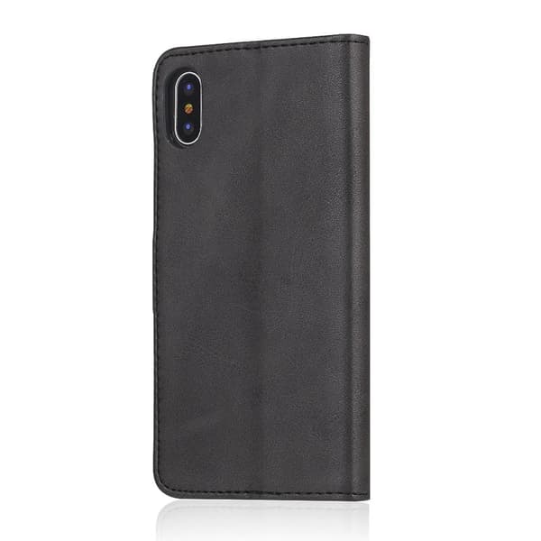 LC.IMEEKE Stand Plånboksfodral för iPhone X - Konstläder - Svart