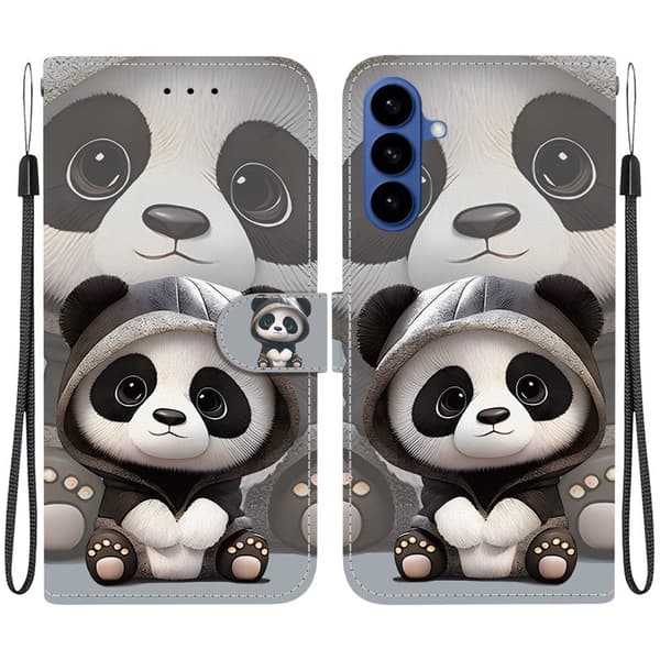 Plånboksfodral för Samsung Galaxy S26 Plus Mönstertryck Konstläder - Panda