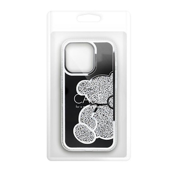 Telefontaske til iPhone 14 Bamse - Sølv Silver