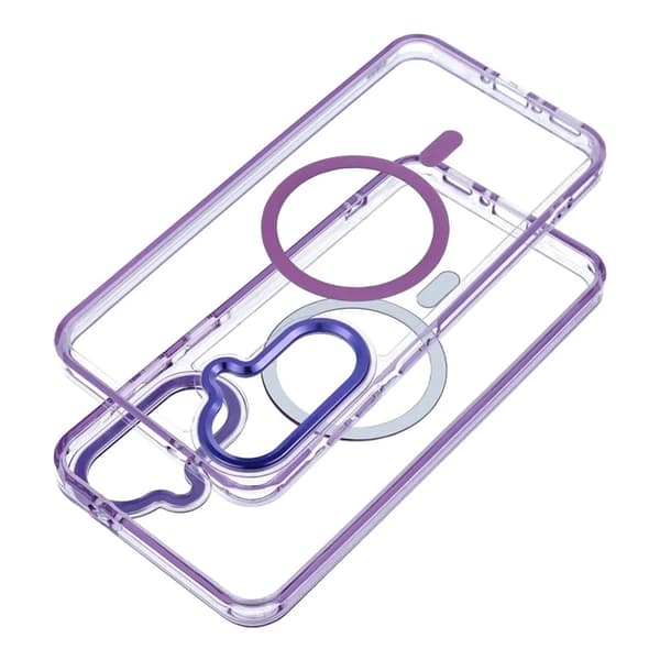 Telefontaske Til Galaxy A17 MagSafe Frame Clear Hybrid - Lilla Lila