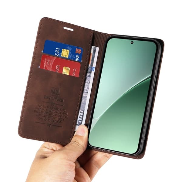 BETOPNICE 003 för Xiaomi 15 Pro Plånboksfodral Konstläder - Brun