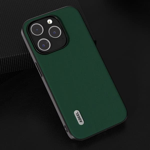 ABEEL Mobilskal till iPhone 13 Pro Max Silky Äkta Läder Grön