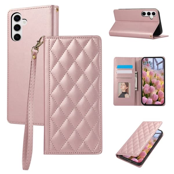 Plånboksfodral för Samsung Galaxy S26 Plus RFID-blockerande - Roséguld