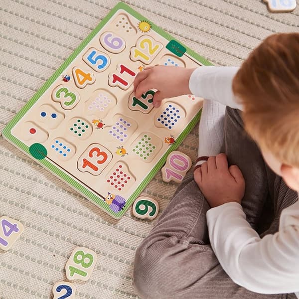 BARBO Pussel 20 Pcs Classic Wooden 1-2-3 Puzzle