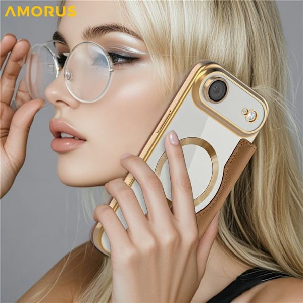 AMORUS iPhone Air Plånboksfodral MagSafe RFID-Skydd - Brun Brun