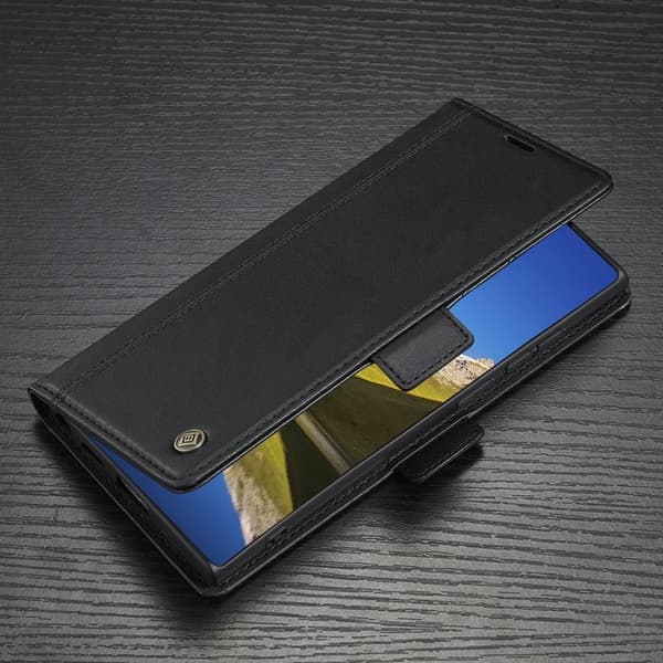 LC.IMEEKE Samsung Galaxy S22 Ultra Plånboksfodral Konstläder - Svart