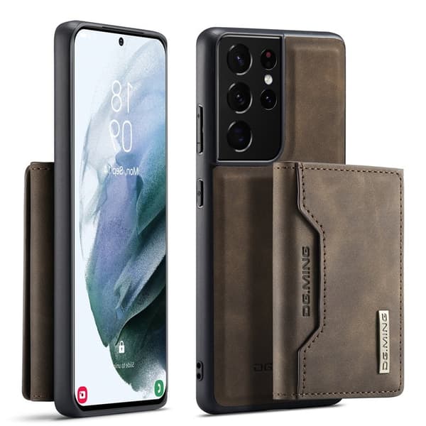 DG.MING Plånboksfodral för Samsung Galaxy S21 Ultra 5G - Brun
