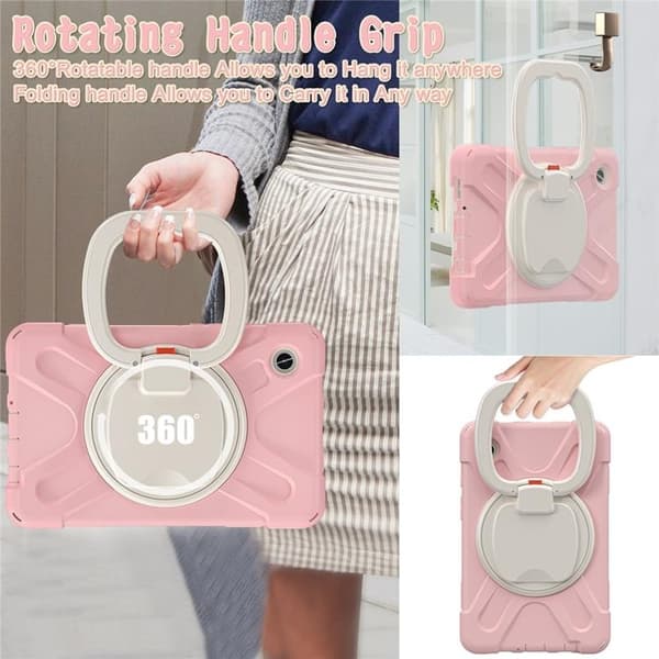 Mobilskal till Galaxy Tab A9 Kickstand Handle Grip - Rosa Rosa