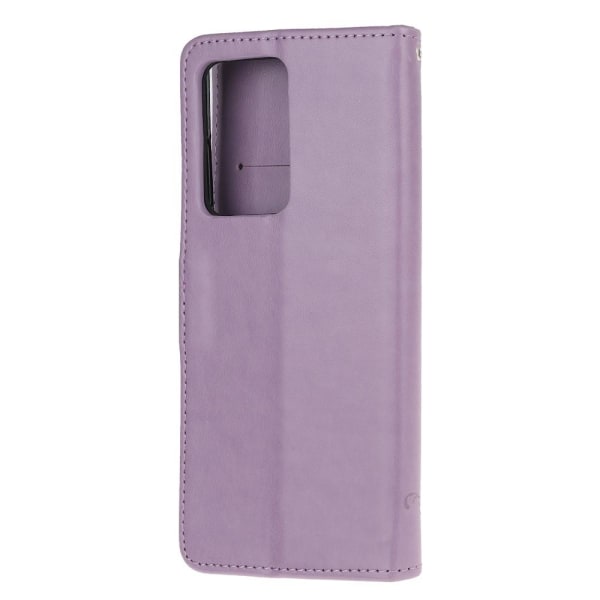 Imprint Butterfly Wallet Cover til Galaxy S21 Ultra - Lilla