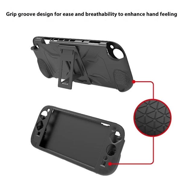 PGTECH Nintendo Switch 2 Mobilskal Silikon Kickstand - Svart