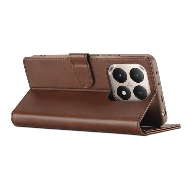 LC.IMEEKE Xiaomi 15T Plånboksfodral Konstläder Ställ - Brun