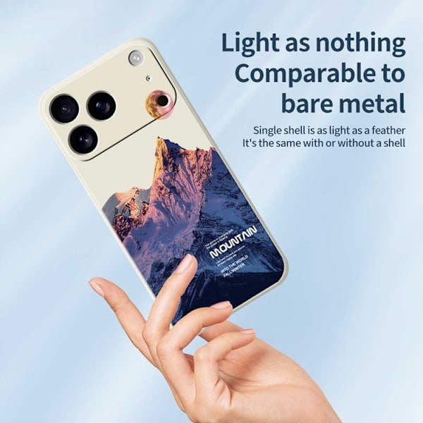 Mobilskal till iPhone 17 Pro Blue Snow Mountain Pattern TPU - Grön Grön