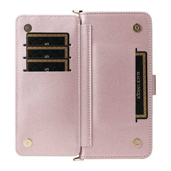Samsung Galaxy S26 Edge Plånboksfodral Konstläder Ställ - Rosa