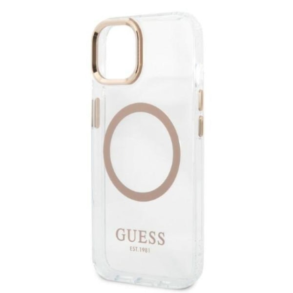 Guess iPhone 13 -kotelo Magsafe Metal Outline - kultainen