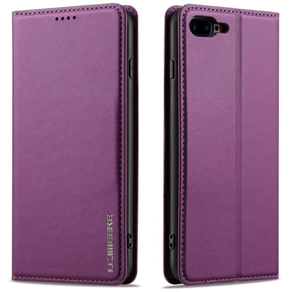LC.IMEEKE L1 Series iPhone 8 Plus Plånboksfodral Konstläder - Lila