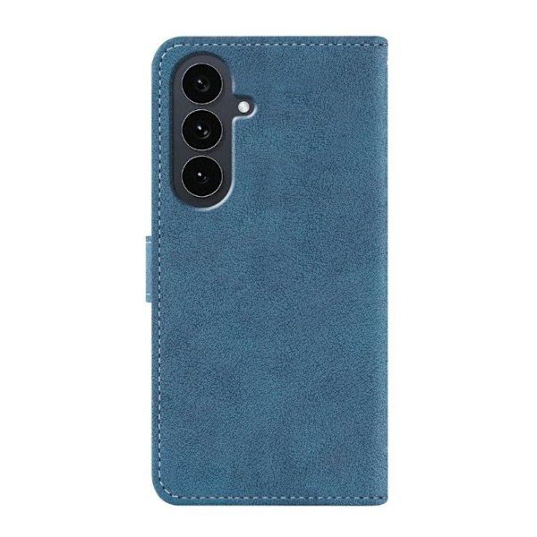 Samsung Galaxy S26 Plus Plånboksfodral Retro Konstläder - Blå